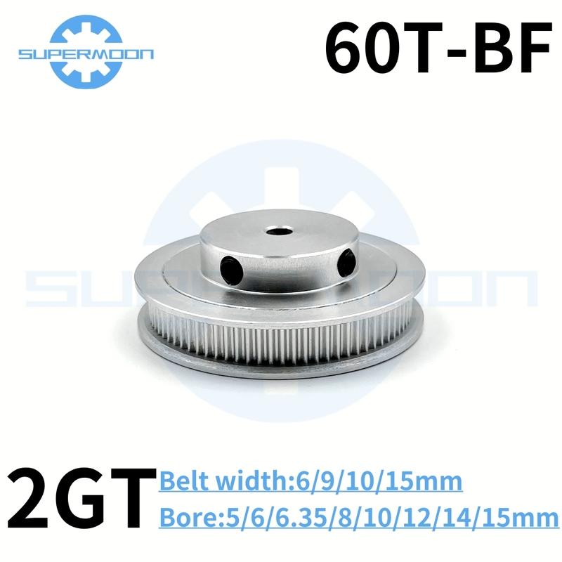 2GT 60 teeth Timing Pulley Bore 5-15mm Belt width 6/10/15mm GT2 Aluminum Alloy Pulley Transmission Components 3D Printer Parts