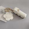Portable Lipstick Bag Packet PU Leather Backpack Hangings New Flower Mirror Keychain  Keyring Gift