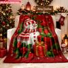 Blanket 1pc Snowman And Holiday Gifts 2D-printed Flannel Throw Blanket-soft and Cozy Suitable for Use On the Sofa While Traveling