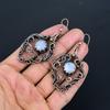 Rainbow Moonstone Earrings Gemstone Jewelry, 999 Copper Wire Wrapped Earrings, Handmade Beautiful Jewelry Earrings
