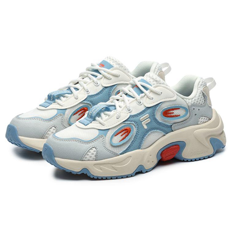 Fila Fusion Raccoon Fabric Synthetic Leather TPU Casual Low-Top Lifestyle Shoes Women Sneaker White Blue T12W227303FSD