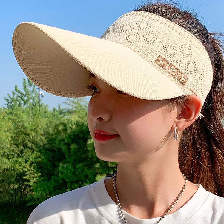 Chapeau pare-soleil à large bord pour femme, décontracté, réglable, protection UV, pliable, sport, vide, casquette de plage, chapeau de soleil