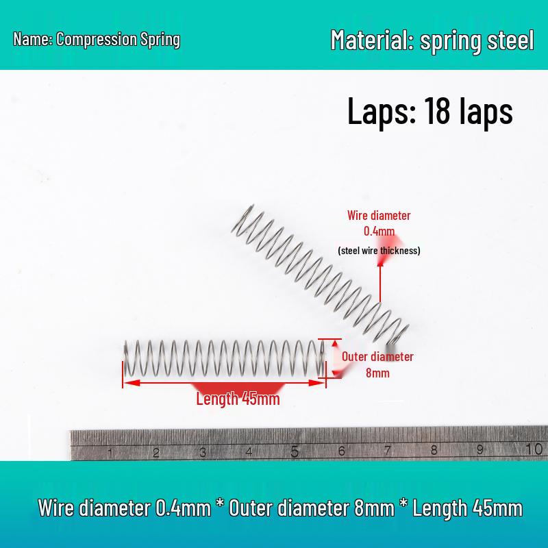 Small Mechanical Compression Spring: 0.4mm Wire, 2-8mm Outer Diameter