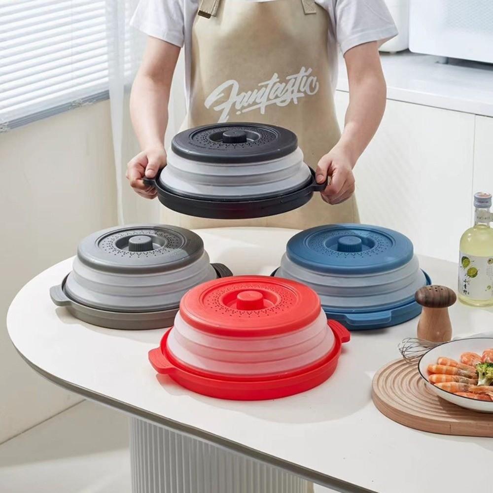 Folding Silicone Microwave Cover Oil-proof Fresh-Keeping Cover Kitchen Gadgets