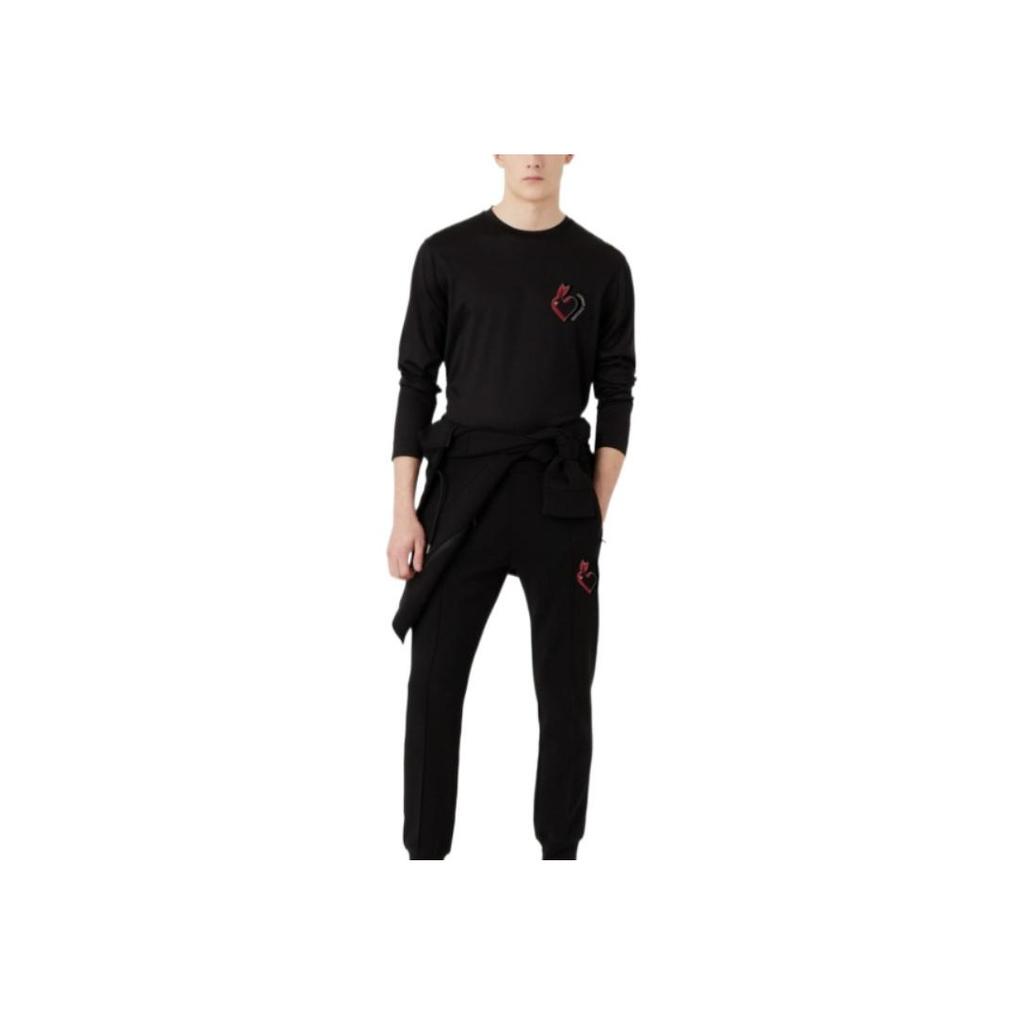 Emporio Armani SS23 Year Of The Rabbit Limited Edition Rabbit Embroidery Casual Long Sleeve T-Shirt Men Tops Black 3R1TBI-1JUVZ-0999
