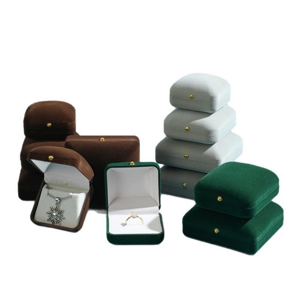 Earrings Storage Case Red Velvet Velvet Jewelry Box Golden Clasp Flip-Top Timeless Jewel Organizer For Rings For Vanity Jewelry