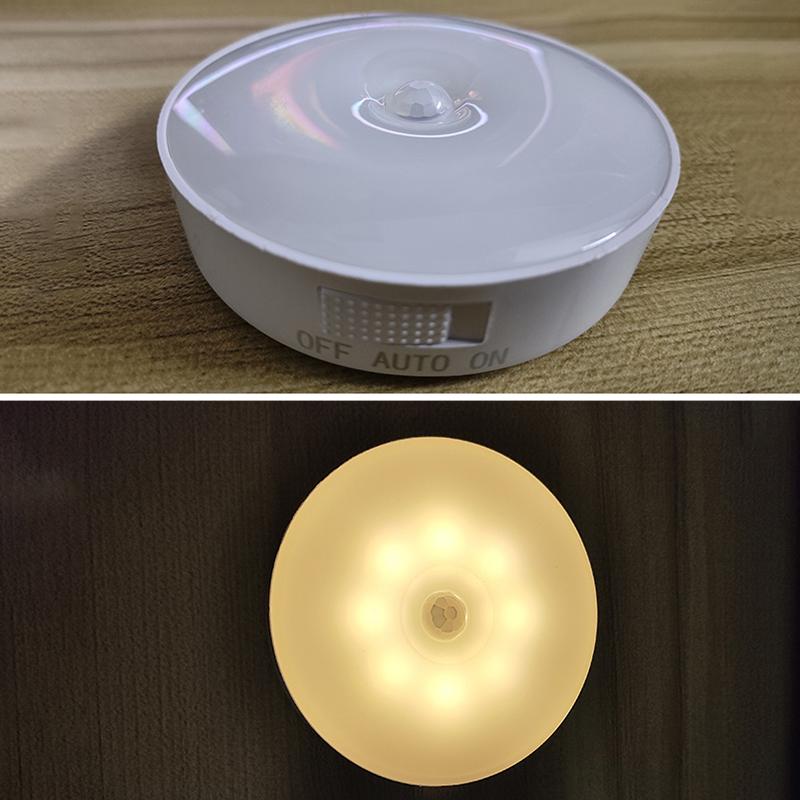 LED Smart Human Body Sensor Night Lamp Emergency Automatic Lighting USB Charging Wireless Magentic Suction Use Night Light