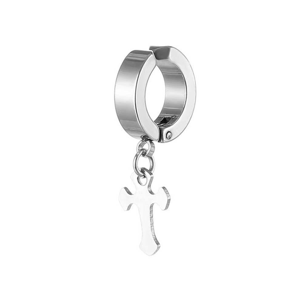 Gift Accessories Steel Cross Earrings No Ear Hole Punk Men Earrings Steel Ear Bone Clip Travel