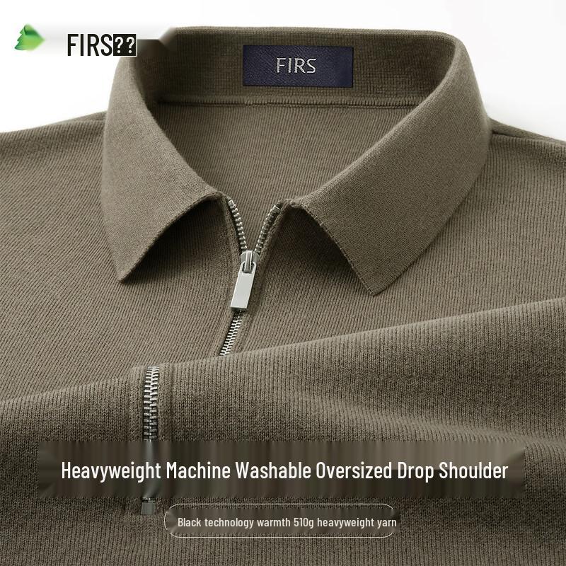 Men's Heavyweight Business Casual Polo Knit Sweater
