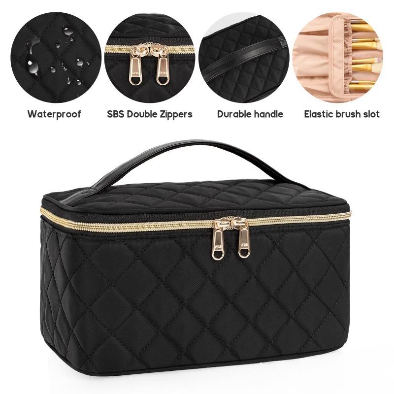 Luxury PU Waterproof Travel Cosmetic Bag Large Capacity Portable Toiletry Bag High-End Handheld Makeup Storage Organizer Bag