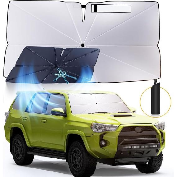 Windshield Sun Shade Umbrella: for Toyota 4Runner-2010-2025 - Front Car Window Shades - Double Thickened Foldable 4-Runner 2023 2024 Sunshades Block Classic Regular Edition