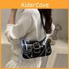 American Street Style Pu Mini Shoulder Bag With Zipper Closure For Daily Use