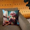 1Pc Balcony Coffee Grandpa Print Throw Pillow Cover,Suitable For Sofa,Bedroom,Living Room,A Heartwarming Gift For Seniors