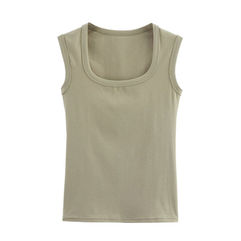 Kaslead New Arrival Women's Clothing Fashion Style Knitting Exercise Sleeveless U-Collar Pullover Vest Bottoming