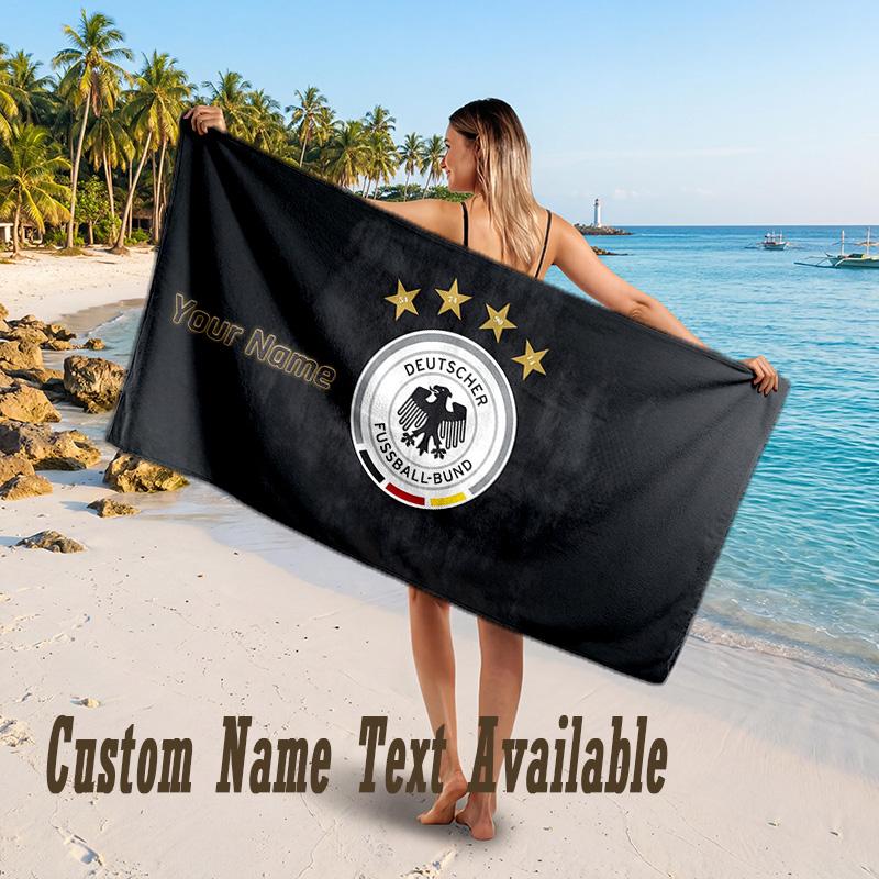 Germany national football team Design Beach Towel Custom Text Large Towel for Beach Vacation