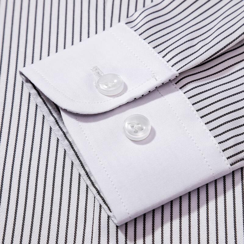 Unisex Striped Long-Sleeve Business Formal Shirt