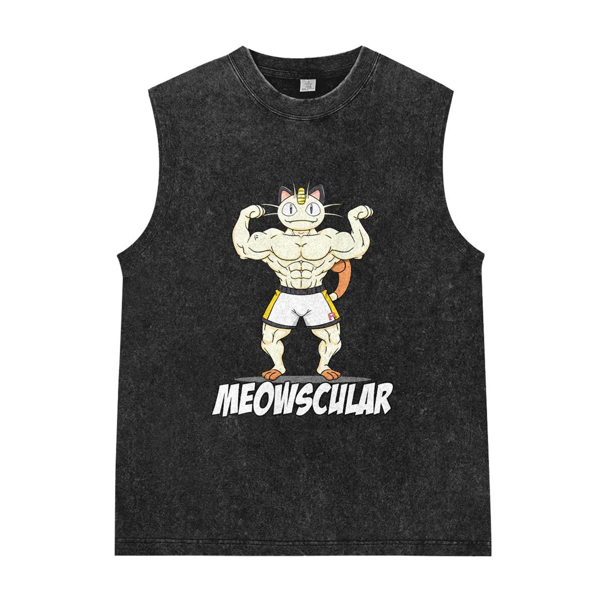 

Мужская майка без рукавов с винтажным принтом, летняя майка XXL чёрный