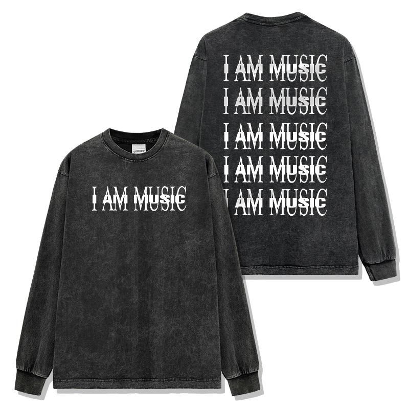 Zestaw bluzy z kapturem i koszulki z nadrukiem Playboi Carti, pranej