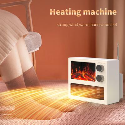Desktop Flame Heater 3D Dynamic Flame Electric Heater Adjustable Power Space Heater for Bedroom Office Quick Heating Hands Feet