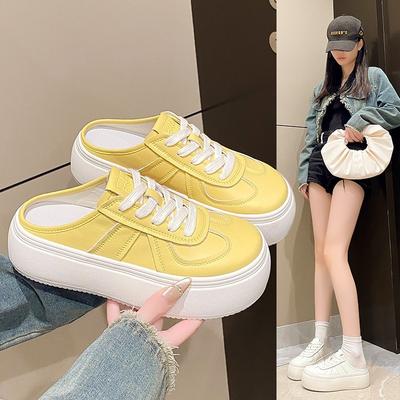 Solid Color Cool Slippers Women's Outer Slippers 2025 Spring and Summer New Round Head Thick Bottom Fashion Versatile Casual Cool Slippers