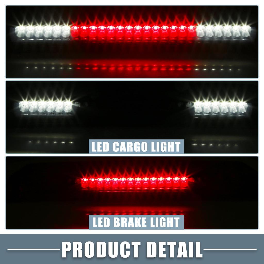 ABSOPRO LED Brake High Mount Stop Lamp Number with Black Housing and Smoked Lens for Nissan Titan 3-Speed (Part 26590-EA800) (2004-2015)