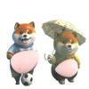 Chubby Shiba Inu 3D Shiba Inu Stickers Dog Belly Sticker Soft Pink Background Silicone Self-Adhesive Squeezable
