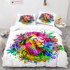 Lion Duvet Cover Set 3D Print Wild Animal Under Sunshine King Queen Size For Teens Kids Bedding Set Polyester Comforter Cover
