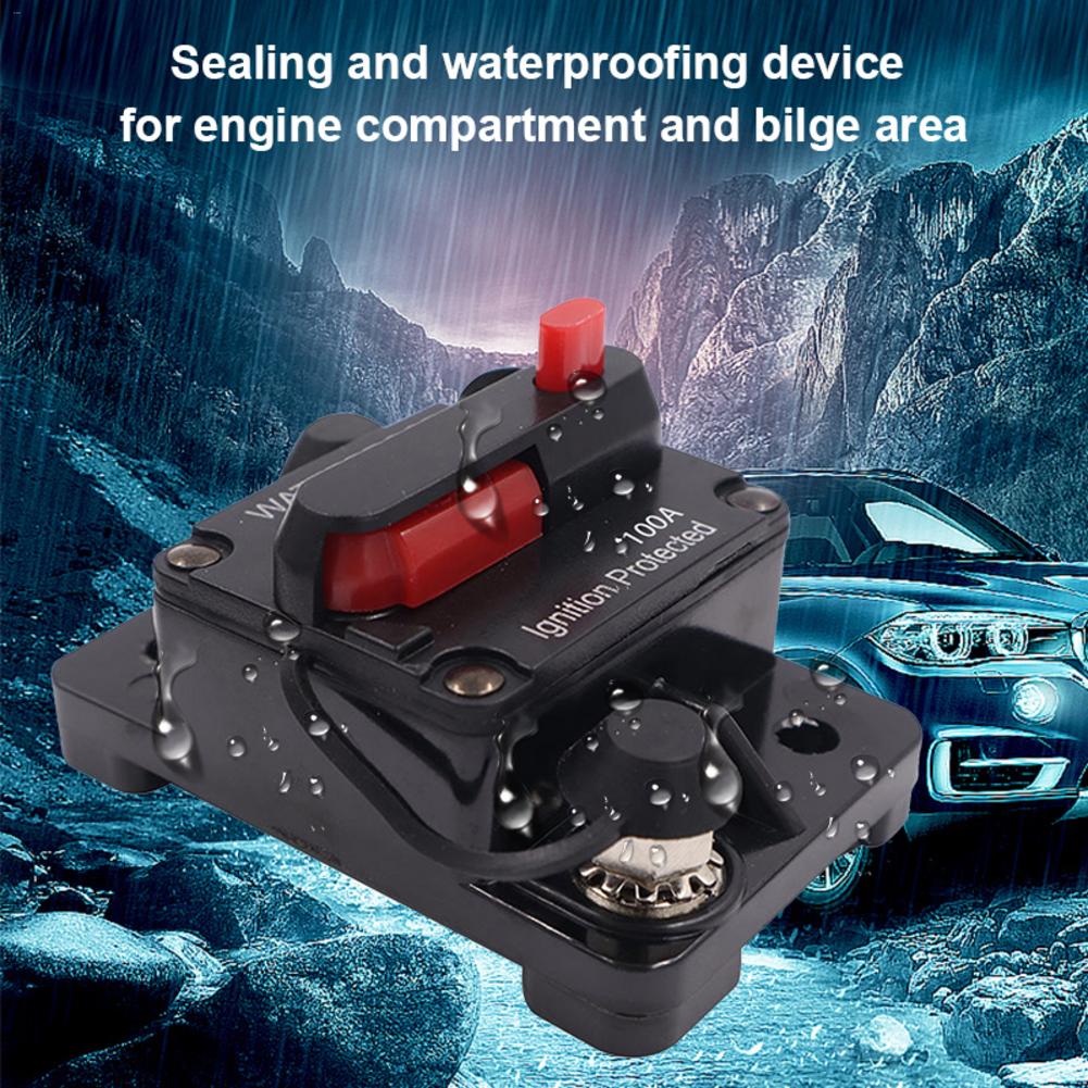 Wyłącznik Nadprądowy Bezpiecznikowy 100A 150A 200A 250A 300A AMP Skrzynka Resetowania 12-48V DC Samochodowy Łódź Auto Wodoodporny Ochronnik Akcesoria Samochodowe