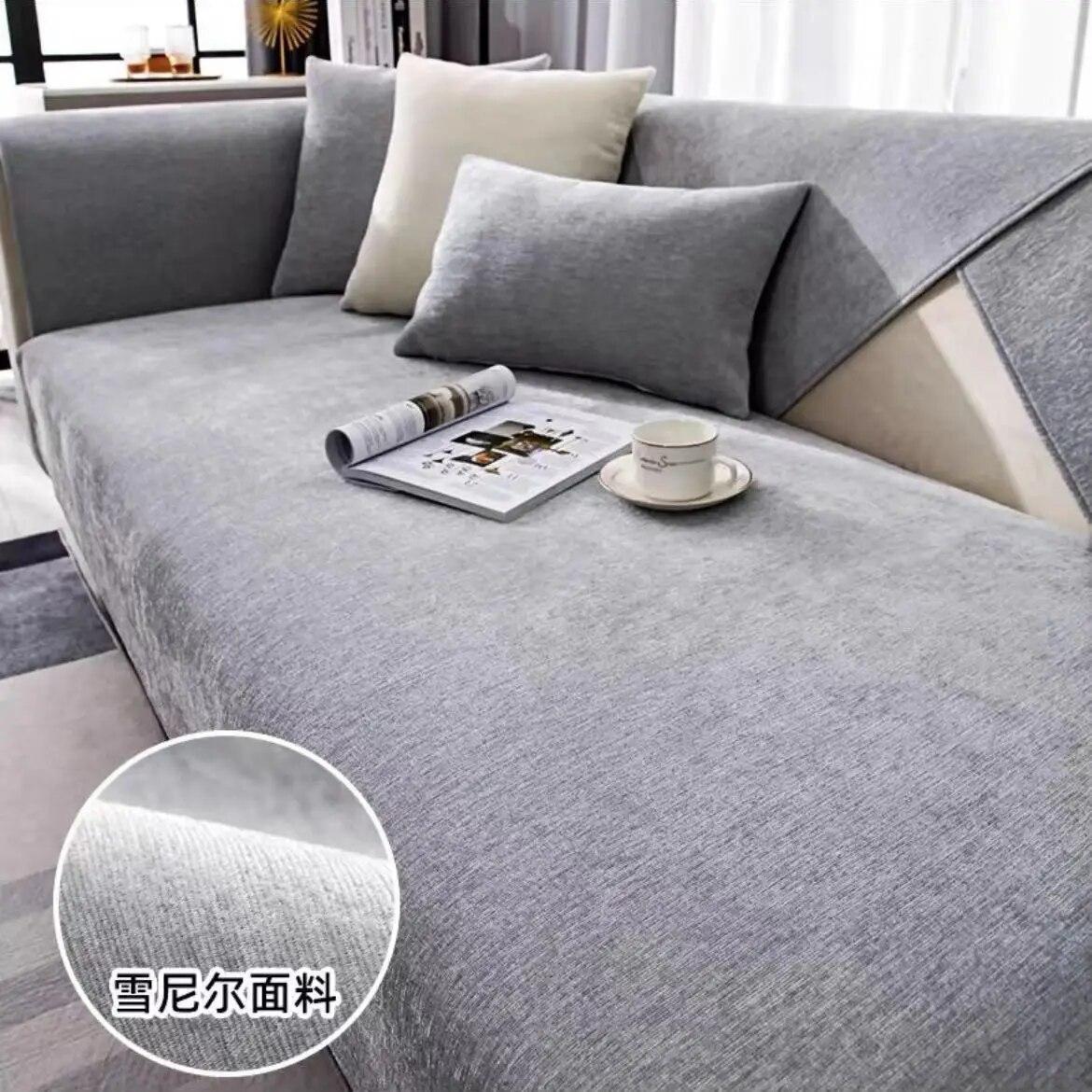 

Коврик для дивана из синели, однотонный, современный, противоскользящий, чехол для дивана, спинка, удобный, для дома, гостиной, для четырех сезонов, чехол для дивана, подушка 70x70cm 1pcs