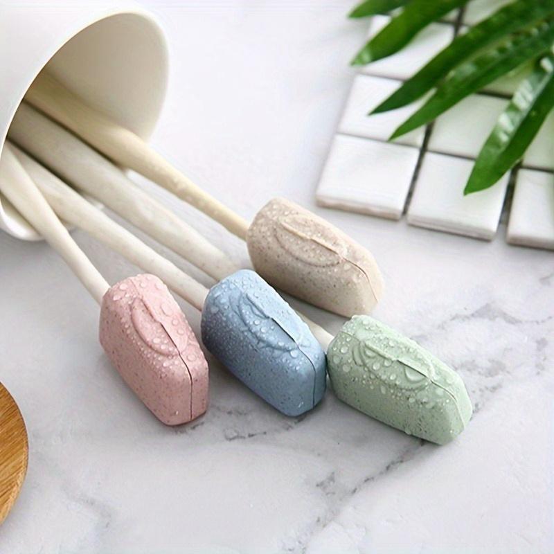 [4pcs EcoTooth Toothbrush Covers] 4pcs EcoTooth Portable Toothbrush Covers | Pastel Colors, Ventilated Cover, Speckled Design | Travel Caps