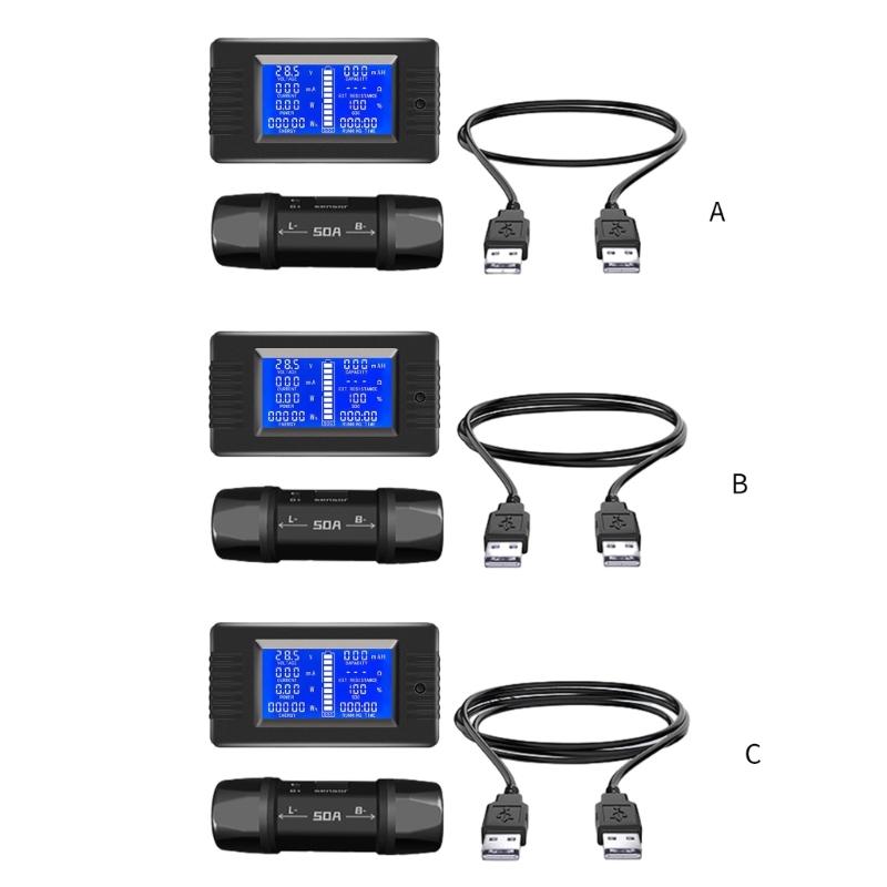 8-120V Batterietester Batterieleistungsdetektor Monitor Diagnosetester Stromverbrauchsanalysegerät LCD-Anzeige