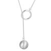 Luxury Long Sweater Chain Minimalist Silver Bead Necklace  Neck Accessory