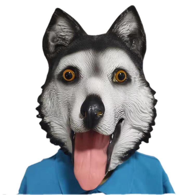 Poodle Funny Wolf Dog Husky Animal Latex Headgear For Christmas And Halloween