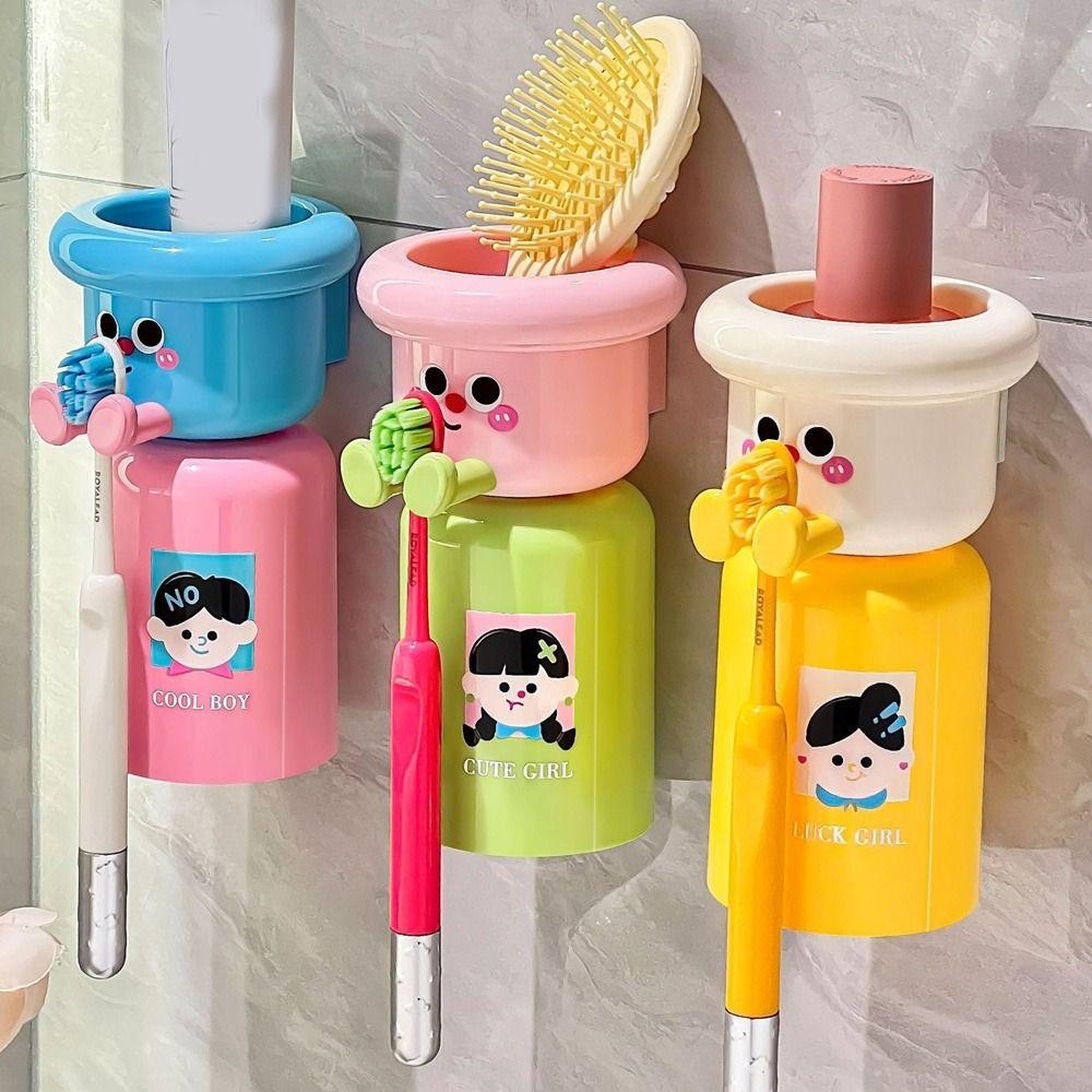Dopamine Magnetic Toothbrush Cup Holder Punch Free Children's Toothbrush Cup Set  Bathroom