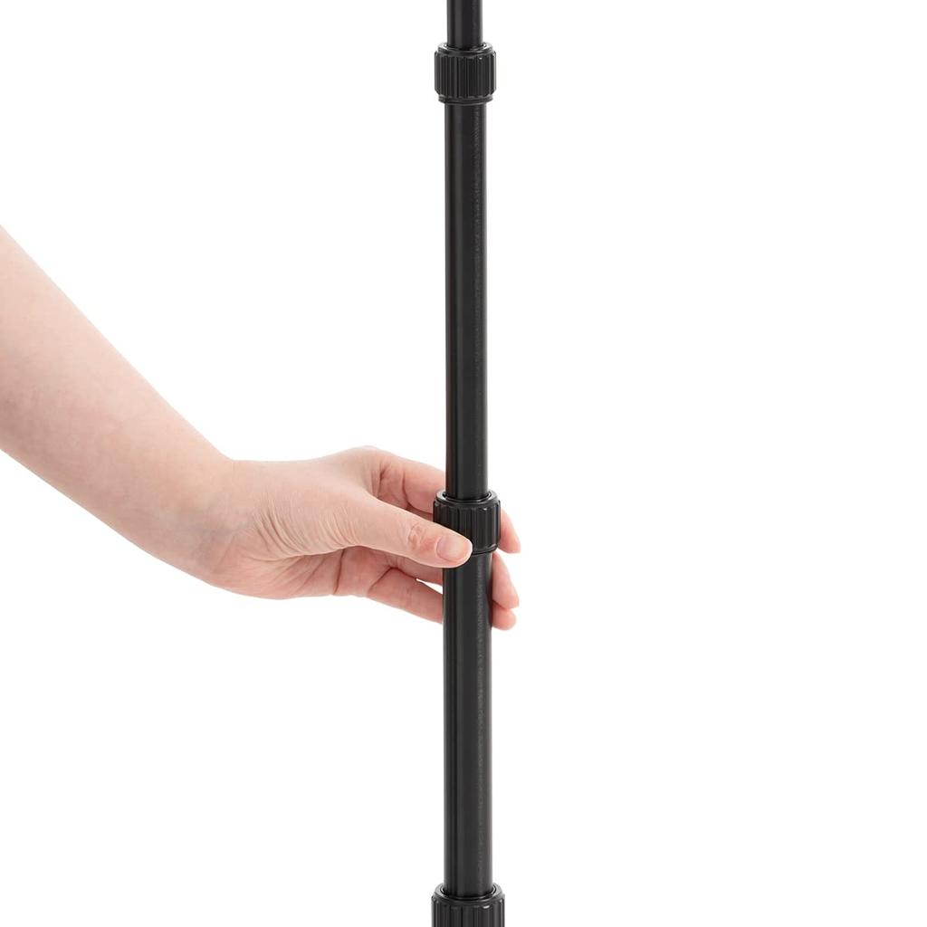 LOGOS Handy Flat Lantern Stand 71905008, Black, Approx. 48cm Wide x 42cm Deep x 48-123cm High