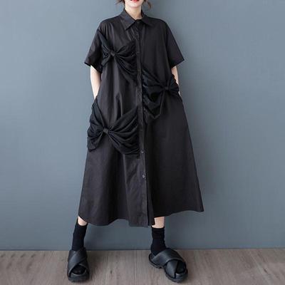 Short Sleeve Plus Size Cotton Vintage New In Dresses for Women Casual Loose Long Summer Shirt Dress