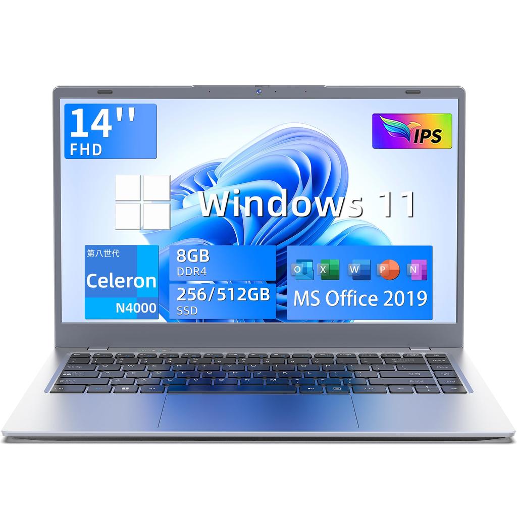 Windows 11 Laptop with Intel Celeron N4000 IPS Wide Viewing Full HD 5G Work from Zoom Dobios 2024 New Model DDR4 512GB 14-inch Office, Processor,