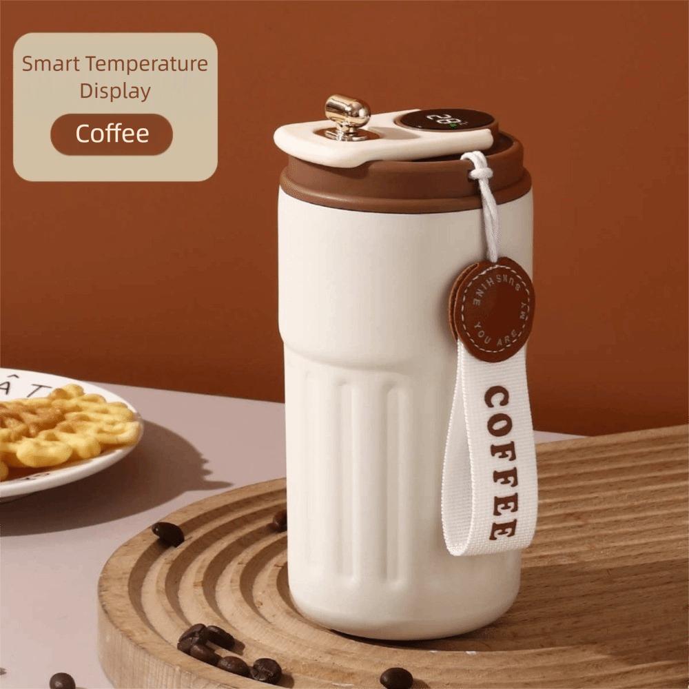 

Double-layer Thermal Coffee Cup Digital Display Coffee Bottle Carrying Water Cup Birthday Gifts кофейный