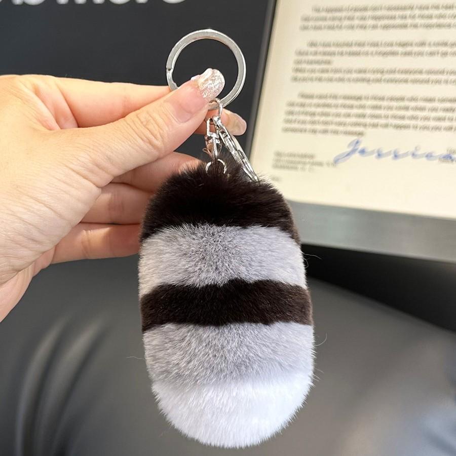 [Süßer kleiner Schwanz] Imitation Nerzfell Auto Schlüsselanhänger Anhänger Plüschtier Schultasche Anhänger Geschenk