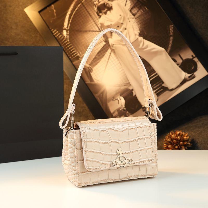 

Маленькая квадратная сумка под мышку с ощущением кожи Женская сумка Крокодиловый узор Наплечная ручная сумка Нишевый дизайн розовый