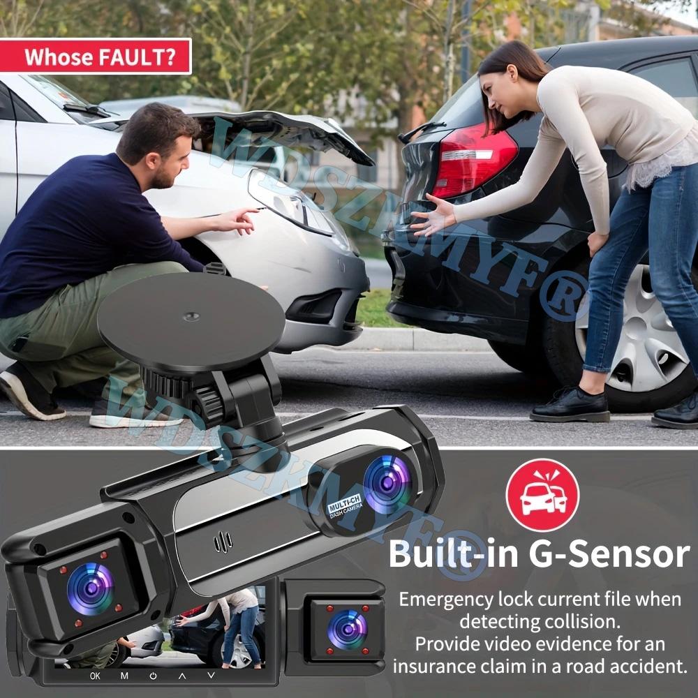 3.16inch IPS Screen Dash Cam for Car 2/3 Channel 1080P Video Recorder Dashcam Black Box Car DVR Optional Rear View Camera