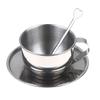 Tazza Tazza da Caffè Tazza da Tè in Acciaio Inossidabile di Alta Qualità Tazza Minimalista Resistente al Calore Tazza per il Latte con Cucchiaio Sottobicchiere Sottotazza