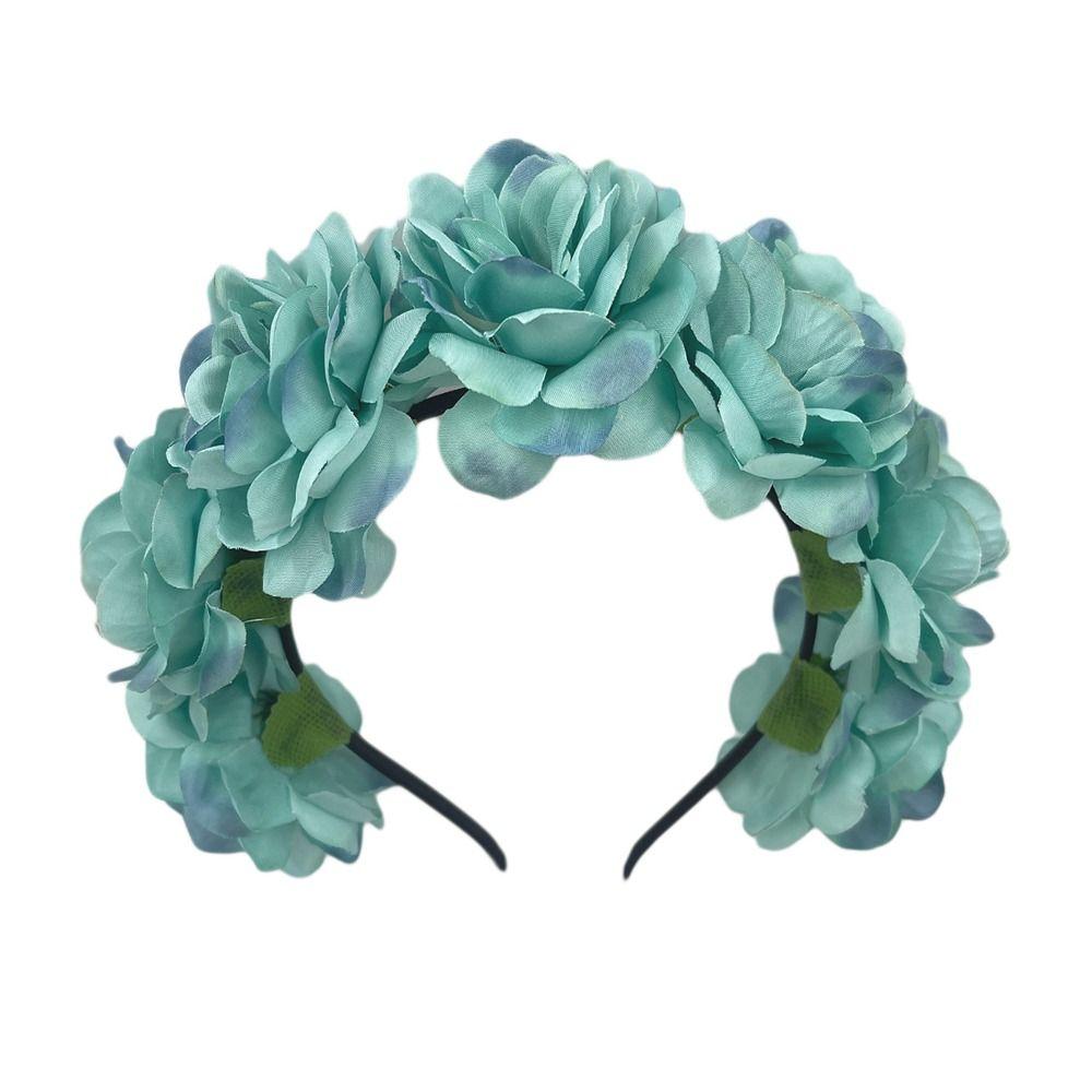 Photo Props Rose Flower Headpiece Bohemian Headwear Fashion Flower Crown  for Women Girls