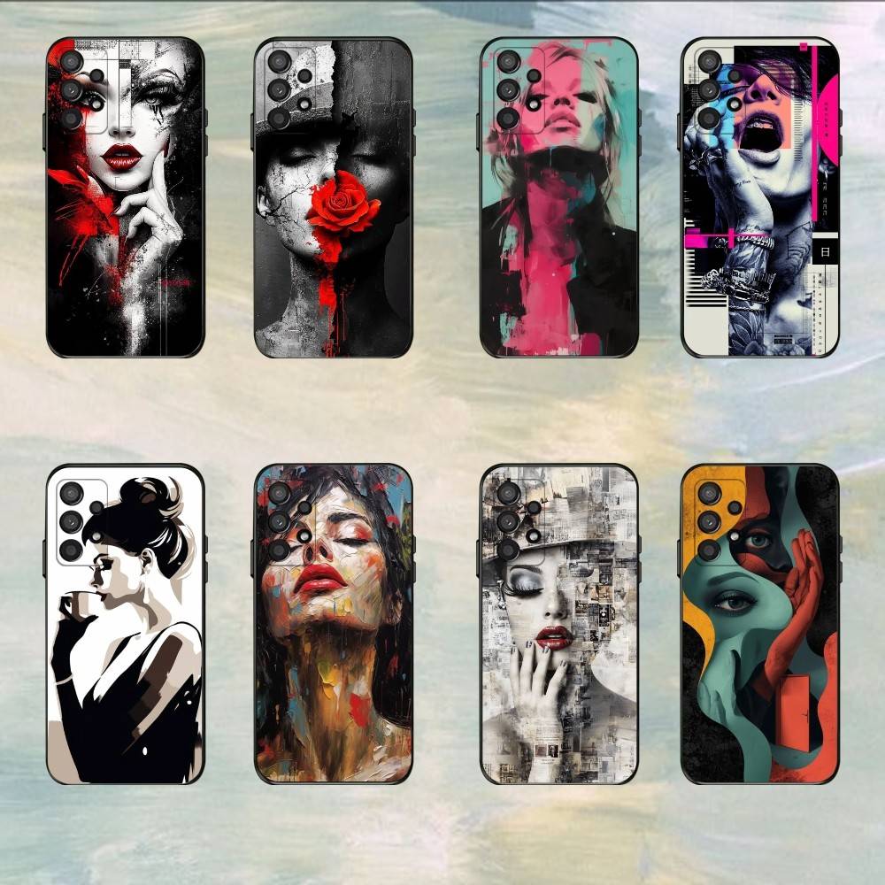 Glam Lady Phone Case For Samsung S25,S24,S21,S22,S23,S30,Ultra,S20,Plus,Fe,Lite,5G Black Cover