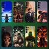 Anime E-Eren Yeager Telefon Kılıfı Samsung S25,S24,S21,S22,S23,S30,Ultra,S20,Plus,Fe,Lite,Note,10,9,5G Siyah Kapak İçin