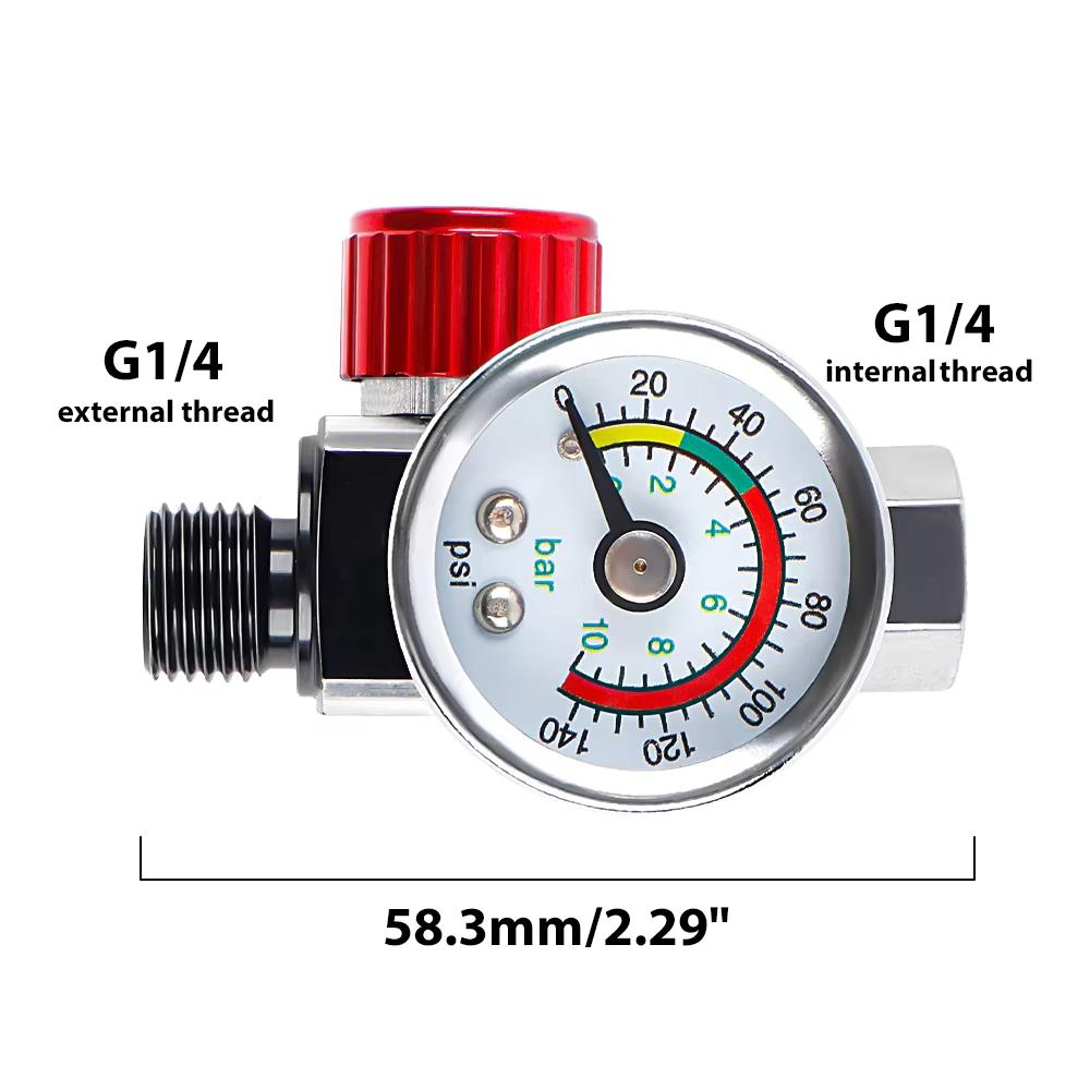 Adjustable Air Pressure Regulator Spray Pneumatic Air Regulator Gauge G1/4 Universal Interface for Auto Paint Refinishing car Pressure Regulators 5