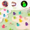 50Pc Luminous Mini Resin Ducks Wearing Hat, Glow In The Dark Diy Crafts Cake Decor For Micro Landscape Dollhouse Garden