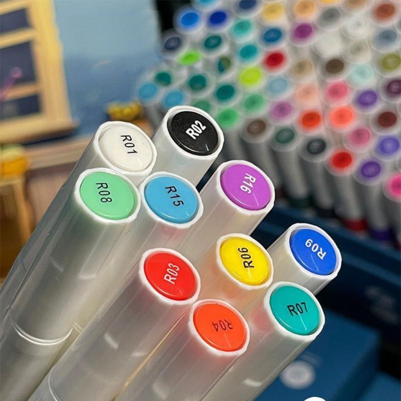 Acrylic Marker 12/24/36/48 Color Acrylic Paint Pen Brush Tip Marker for Painting On Paper Wood Glass Fabric Metal Stone
