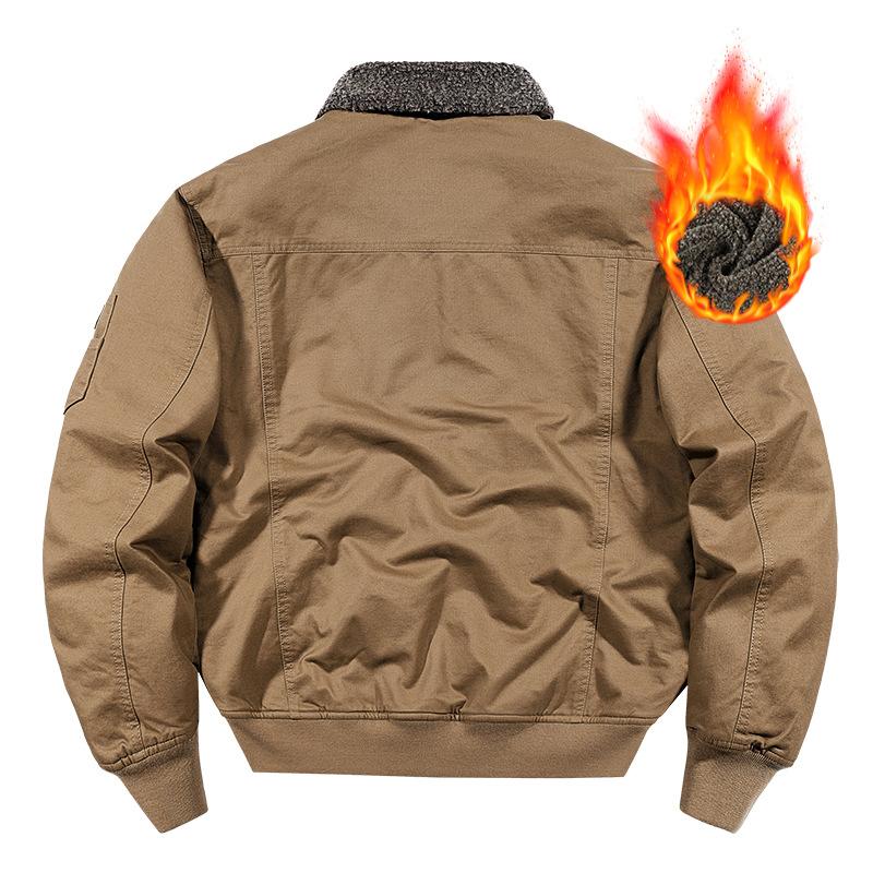 Pánské zimní zateplení High End Pánské plyšové pilotní bunda Kabát Beránek Fleece Pracovní oblečení Bavlněné oblečení