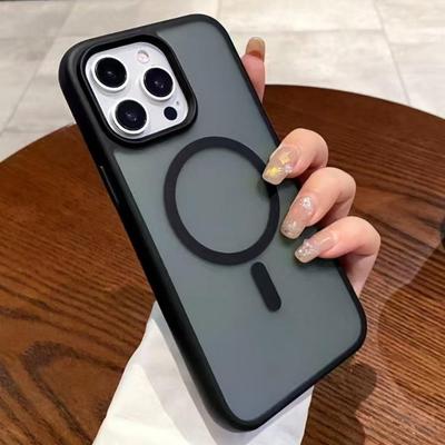 Ultra-Thin MagSafe Compatible Case for iPhone 16e 16 Pro Max XR 11 13 14 12 Pro - TPU/PC Silky Smooth Touch Wireless Charging Shockproof Cover
